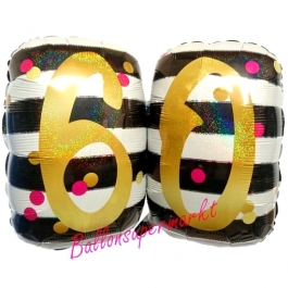 Folienballon Pink & Gold Milestone Birthday 60 ohne Helium