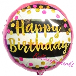 Geburtstags-Luftballon Pink & Gold Milestone Birthday, ohne Helium-Ballongas