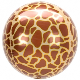Orbz Luftballon aus Folie, Animal Print Giraffe, inklusive Helium