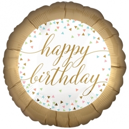 Pastel Confetti Happy Birthday, Luftballon zum Geburtstag mit Helium