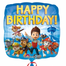 Paw Patrol Happy Birthday, Luftballon aus Folie, ungefüllt