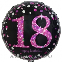 Luftballon zum 18. Geburtstag, Sparkling Celebration 18, ohne Helium-Ballongas