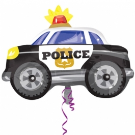 Polizeiauto, Luftballon aus Folie inklusive Helium-Ballongas