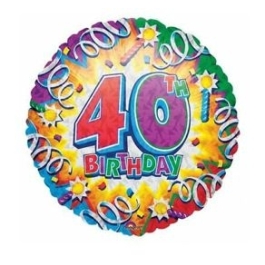 Happy Birthday 40 Luftballon, Balloons, ohne Helium
