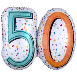 Luftballon Rainbow Birthday 50 zum 50. Geburtstag