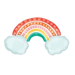 Regenbogen, Folienballon mit Ballongas-Helium 