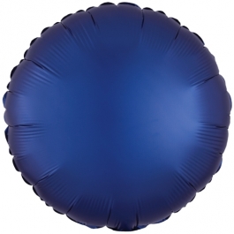 Rundluftballon Marineblau, Satin Luxe, Matt, 45 cm mit Ballongas Helium