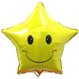 Folienballon Smiley Stern inklusive Helium