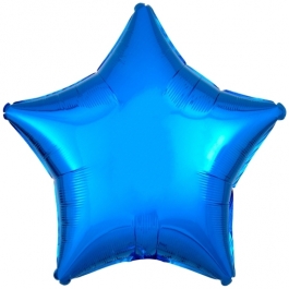 Sternballon aus Folie, blau, 45 cm, Ballon mit Ballongas Helium