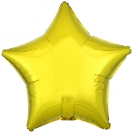 Sternballon aus Folie, Gelb, 45 cm, Folienballon mit Ballongas Helium