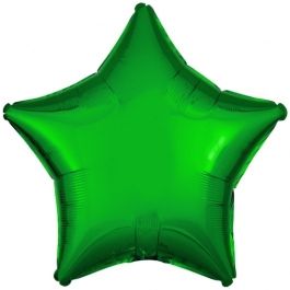 Sternballon aus Folie, Grün, 45 cm, inklusive Ballongas Helium