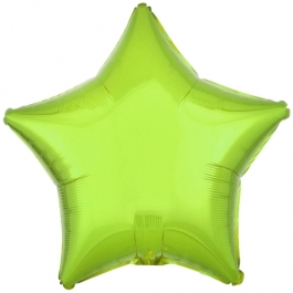 Sternballon aus Folie, Limonengrün, 45 cm, inklusive Ballongas Helium