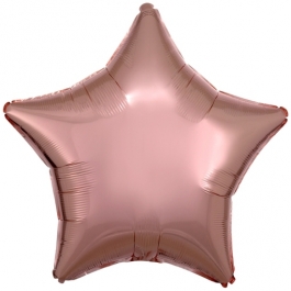 Sternballon aus Folie, Rosegold, 45 cm, Folienballon mit Ballongas Helium