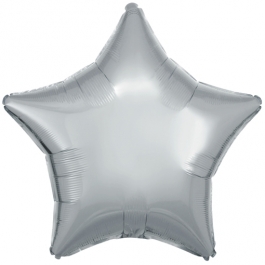 Sternballon aus Folie, Silber, 45 cm, inklusive Ballongas Helium