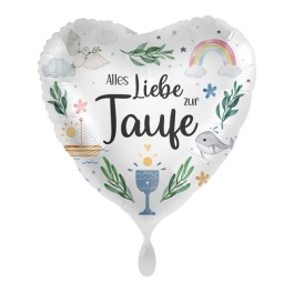 Alles Liebe zur Taufe,  Folienballon inklusive Helium