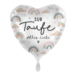 Zur Taufe Alles Liebe, Rainbow Boho, Folienballon inklusive Helium