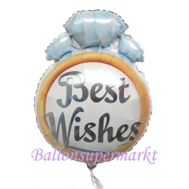 Trauring Best Wishes, Luftballon aus Folie zur Hochzeit