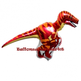 Dinosaurier, Velociraptor, Luftballon aus Folie mit Helium