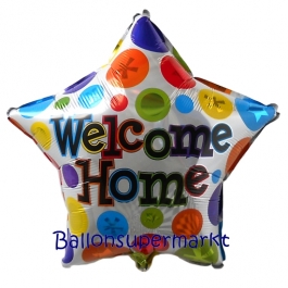 Luftballon aus Folie Welcome Home, inklusive Helium-Ballongas