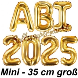Abi 2025, Luftballons, 35 cm, Gold zur Abiturfeier