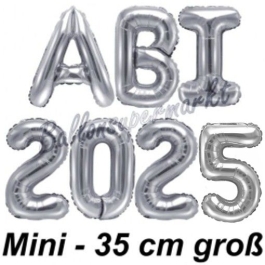 Abi 2025, Luftballons, 35 cm, Silber zur Abiturfeier