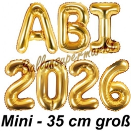 Abi 2026, Luftballons, 35 cm, Gold zur Abiturfeier