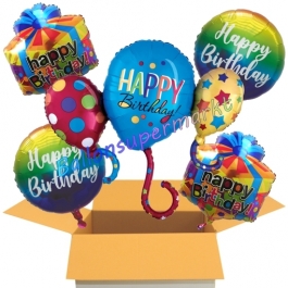 5 Stück Luftballons zum Geburtstag, Happy Birthday Balloons