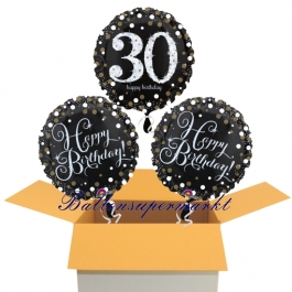 3 Luftballons aus Folie zum 30. Geburtstag, Sparkling Celebration