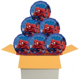 6 Stück Spider-Man luftballons im Karton, inklusive Helium