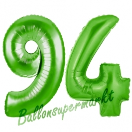 Zahl 94 Grün Luftballons aus Folie zum 94. Geburtstag, 100 cm, inklusive Helium