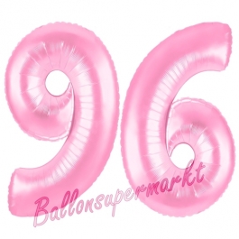 Zahl 96 Rosa, Luftballons aus Folie zum 96. Geburtstag, 100 cm, inklusive Helium