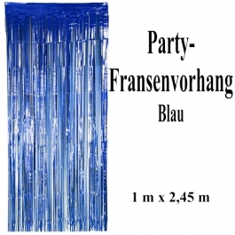 Silvesterdekoration und Partydekoration, blauer Fransenvorhang
