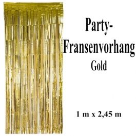 Silvesterdekoration und Partydekoration, goldener Fransenvorhang