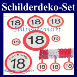 Schilderdeko-Set zum 18. Geburtstag