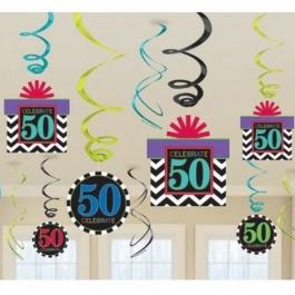Dekoration zum 50. Geburtstag, Zahlenwirbler Celebrate 50
