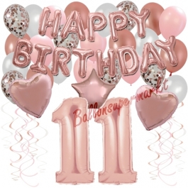 Dekorations-Set mit Ballons zum 11. Geburtstag, Happy Birthday Dream, 42 Teile