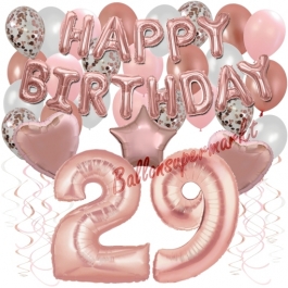 Dekorations-Set mit Ballons zum 29. Geburtstag, Happy Birthday Dream, 42 Teile