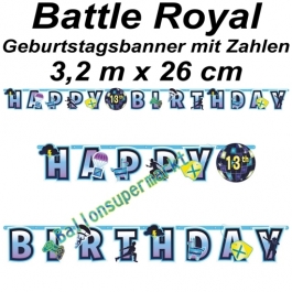 Kindergeburtstagsbanner Battle Royal mit Zahlen