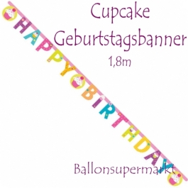 Cupcake Partybanner zum Geburtstag