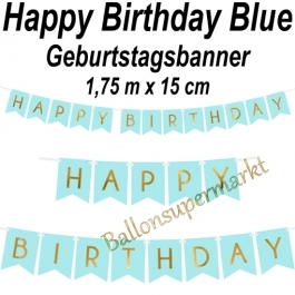 Geburtstagsbanner Happy Birthday Blue