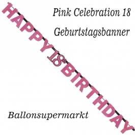 Geburtstagsbanner Pink Celebration 18