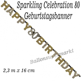 Geburtstagsbanner Sparkling Celebration 80