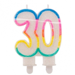 Geburtstagskerze Zahl 30 zum 30. Geburtstag