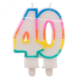 Geburtstagskerze Zahl 40 zum 40. Geburtstag