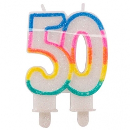 Geburtstagskerze Zahl 50 zum 50. Geburtstag