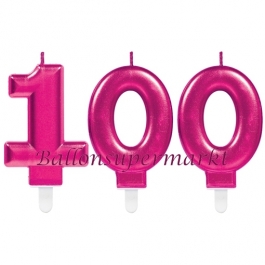 Kerzen Pink Celebration, Zahl 100