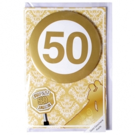 Geld-Geschenk-Karte mit Button, Super 50 Jahre zur Goldhochzeit
