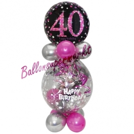 Geschenkballon Pink Celebration 40 zum 40. Geburtstag