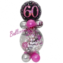 Geschenkballon Pink Celebration 60 zum 60. Geburtstag