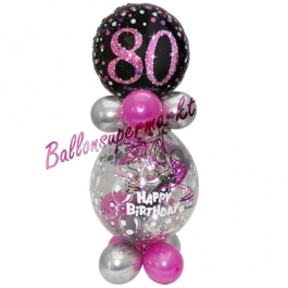 Geschenkballon Pink Celebration 80 zum 80. Geburtstag
